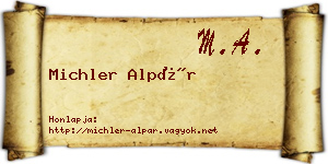 Michler Alpár névjegykártya